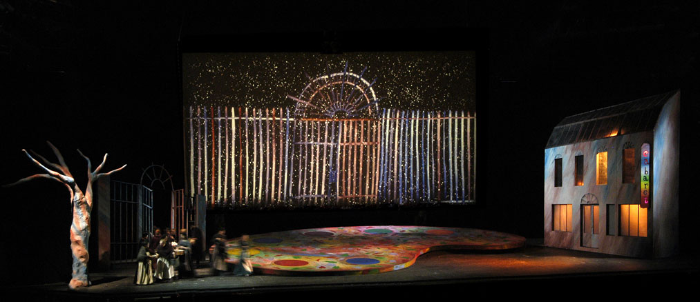 Scenografia per il Festival Puccini a Torre del Lago. Progetto di Jean-Michel Folon.